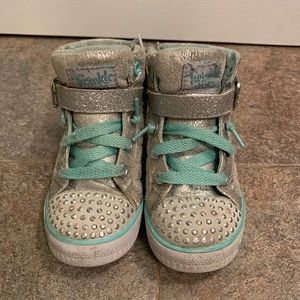 Toddler girl Sketchers high top twinkle shoes
